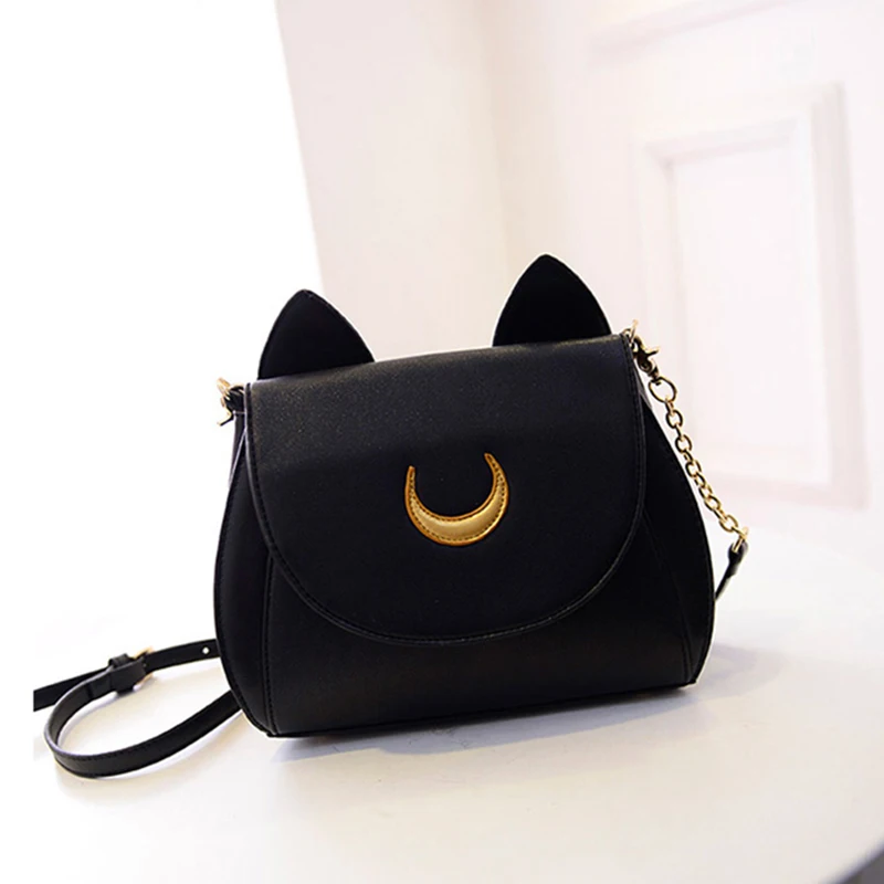 2019 Spring Summer Limited Sailor Moon Bag Ladies Handbag Black White Cat Luna Women Messenger Crossbody | Багаж и сумки