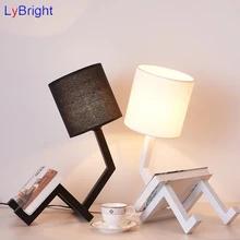 Винтаж Железный столик свет AC 90-260 В Творческий черный, белый цвет Настольная лампа для Гостиная Обеденная Спальня прикроватной тумбочке Кофе магазин