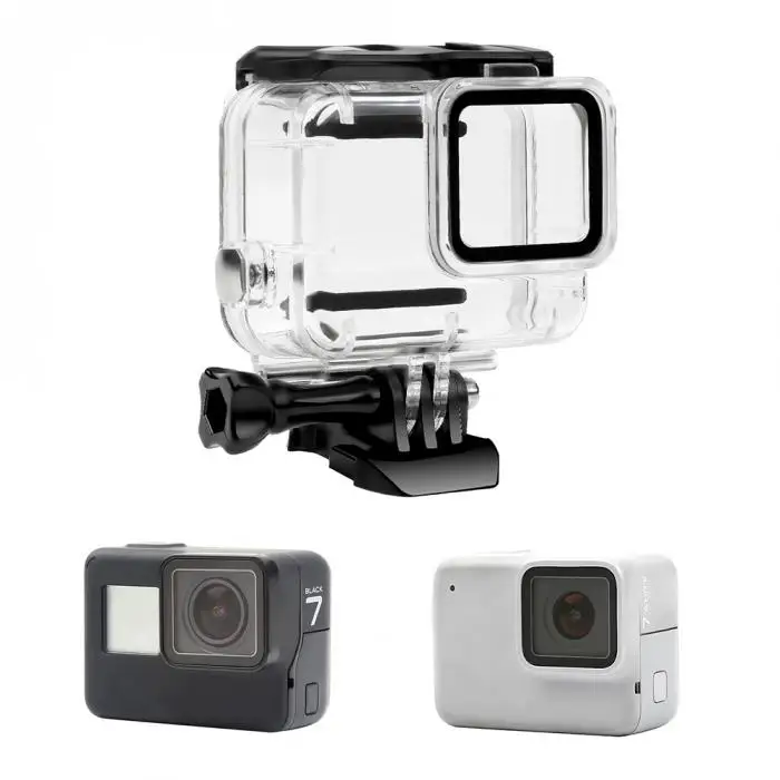 Водонепроницаемый корпус для дайвинга чехол для объектива для GoPro Hero 7 серебристый/белый DU55