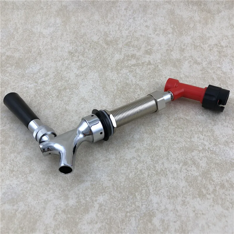 

92.5mm Long Shank Chrome Dispenser Draft Beer Faucet With Pin Lock Connector Quick Adapter Kegerator Tap Home brewing