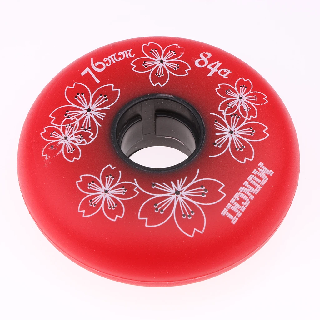 4 Pieces Heavy Duty Inline Roller Hockey Fitness Skate Replacement Wheel 84A Black/Red 72mm/76mm/80mm