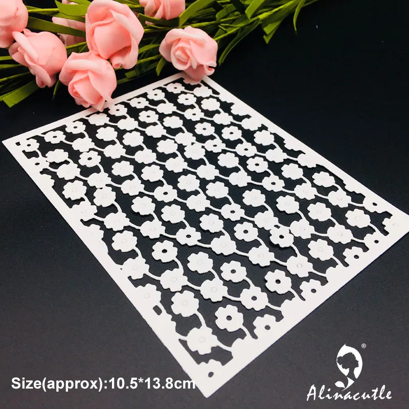 

Die cut metal cutting die rectangle flower background Scrapbooking album papercraft handmade card stencil art cutter punch die