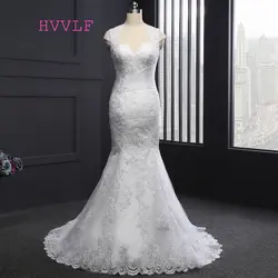 Vestido De Noiva 2019 дизайнерские свадебные платья Русалка с короткими рукавами Аппликации кружево Винтаж свадебное платье HVVLF