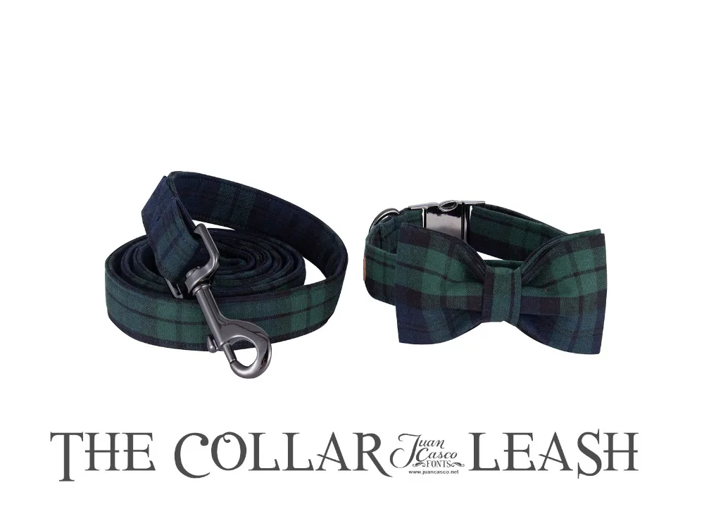 Unique Style Paws Dog Collar and Leash Set Soft&Comfy Handmade Bowtie Separate Christmas Pet ...