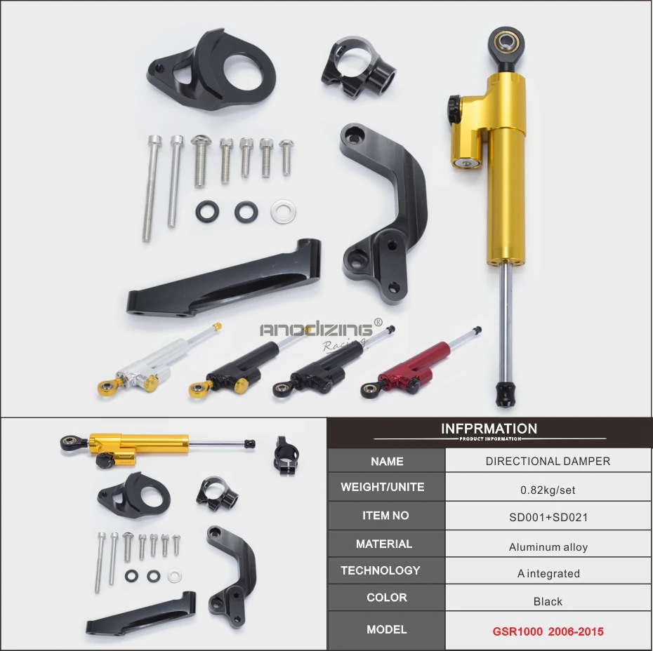 Мотоцикл амортизатор рулевого механизма cnc Stabilizerlinear Обратный безопасности Управление с кронштейном для SUZUKI GSXR1000 2009