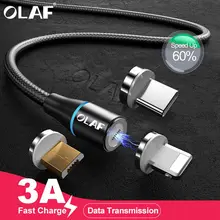 Магнитный usb-кабель OLAF 3A Micro USB type-C для iPhone XR, samsung, S9, huawei, Xiaomi, быстрая зарядка, кабель 3,0