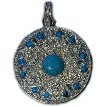 Бирюзовый украшение кулон, Европейский Стиль панк хорошо изысканные украшения для Для женщин, DIY подарок 925 серебро, супер предложения