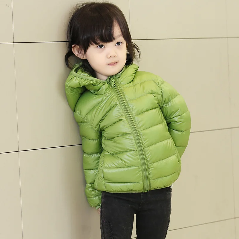 

girls clothes kids winter duck down coat clothes children's hooded down jacket boy down clothing candy-colored long-sleeved coat
