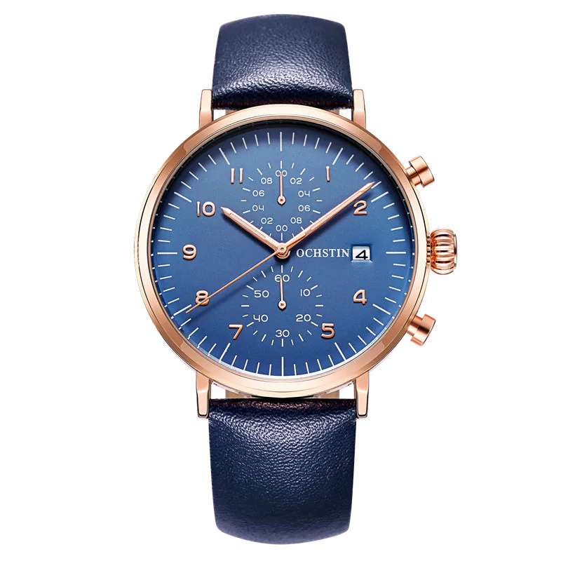 

Sport Watch Men OCHSTIN Luxury Brand Leather Military Watch Chronograph Watch Simple Business Quartz-watch Relogio Masculino