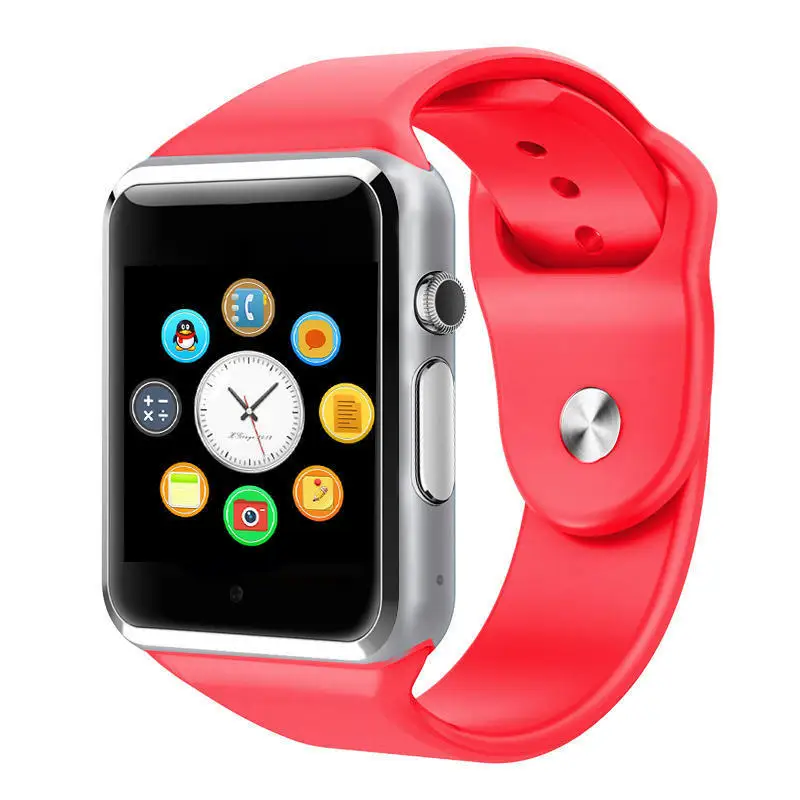 A1 Смарт часы Bluetooth наручные часы Спорт шагомер с sim-картой шагомер камера Smartwatch для Android лучше, чем GT08 DZ09 - Цвет: red