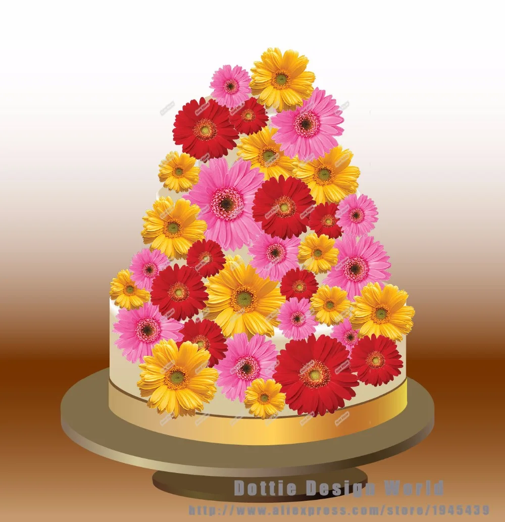 25 смешанных ромашек съедобный торт Топпер Вафля рисовая бумага свадебный торт кекс печенье Топпер день рождения детский душ торт украшение