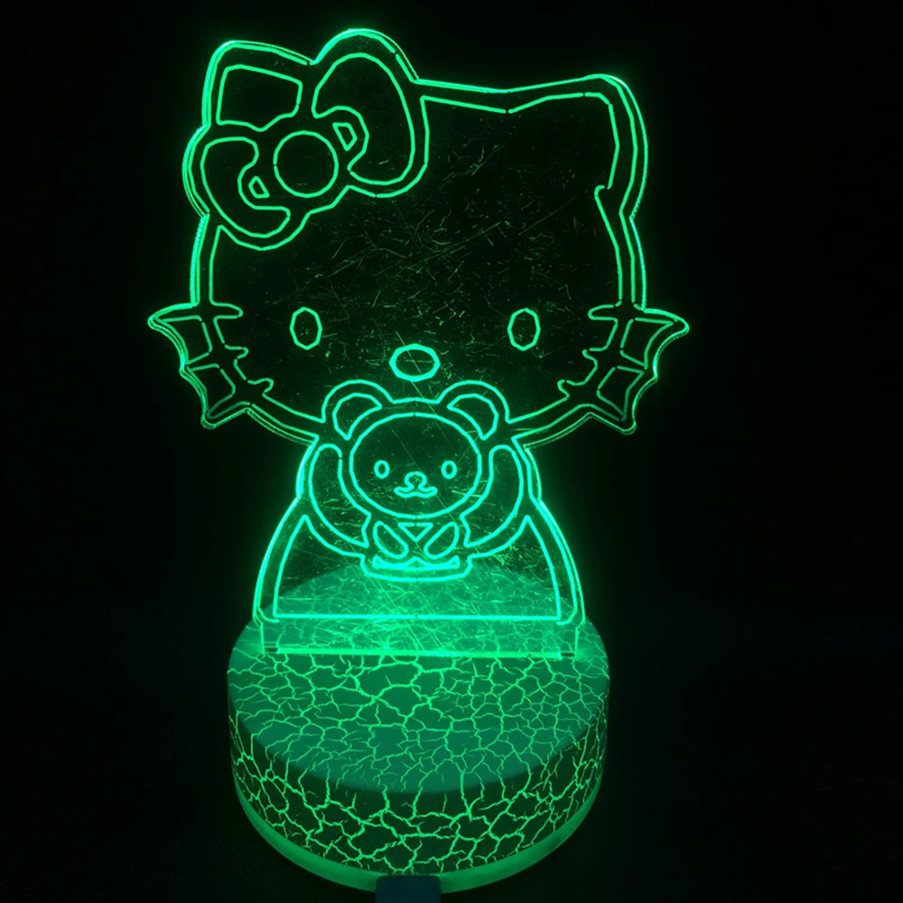 Hello Kitty Led Desk Table Lamp Night Lights Usb Acrylic Colorful