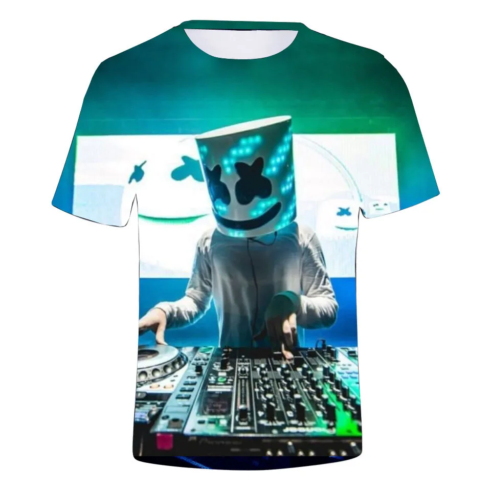 Горячие marshmello Костюмы для косплея 3D печати шею футболка Для женщин/мужская одежда Распродажа футболка с зефиркой Повседневное Kpop плюс Размеры