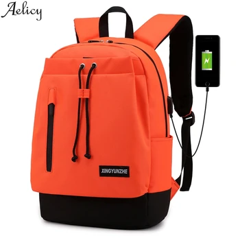 

Aelicy Couples Multi-user Large Capacity Oxford Backpack Designed Student School Bag Fashion Solid Shoulder Bag Mochila New