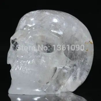 

xd j00351 Huge Quartz Rock Carved Skull, Realistic, Crystal Healing