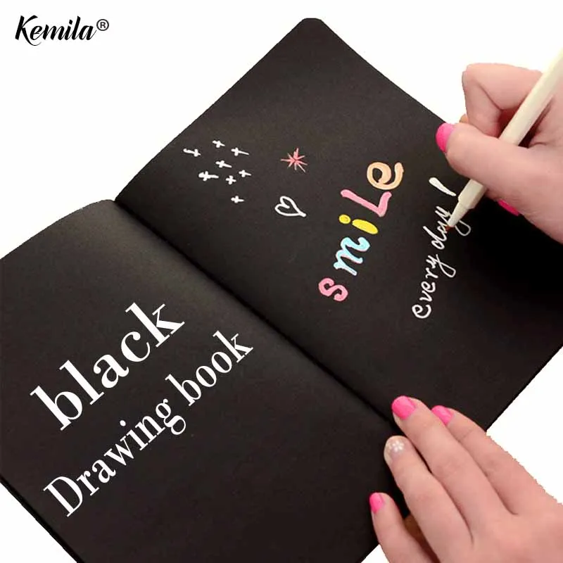 Черная бумага kemila A4 A5 для черных скетчей канцелярские товары блокнот рисования