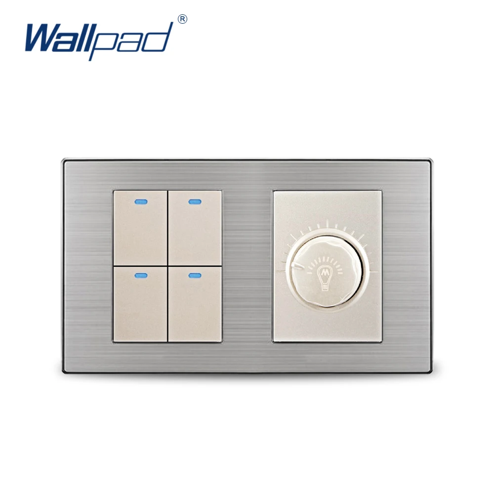Wallpad от производителя 4 позиционный 2 переключатель с диммером Роскошная атласная
