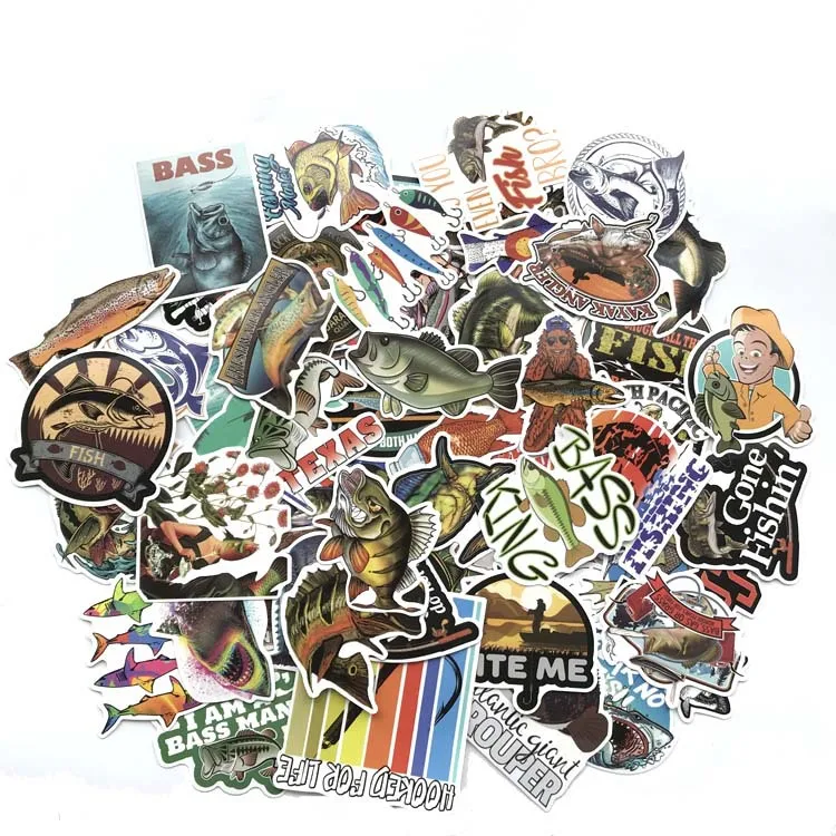 

New 65 Pcs/set Go Fishing Different Patterns Graffiti Waterproof Stickers Set