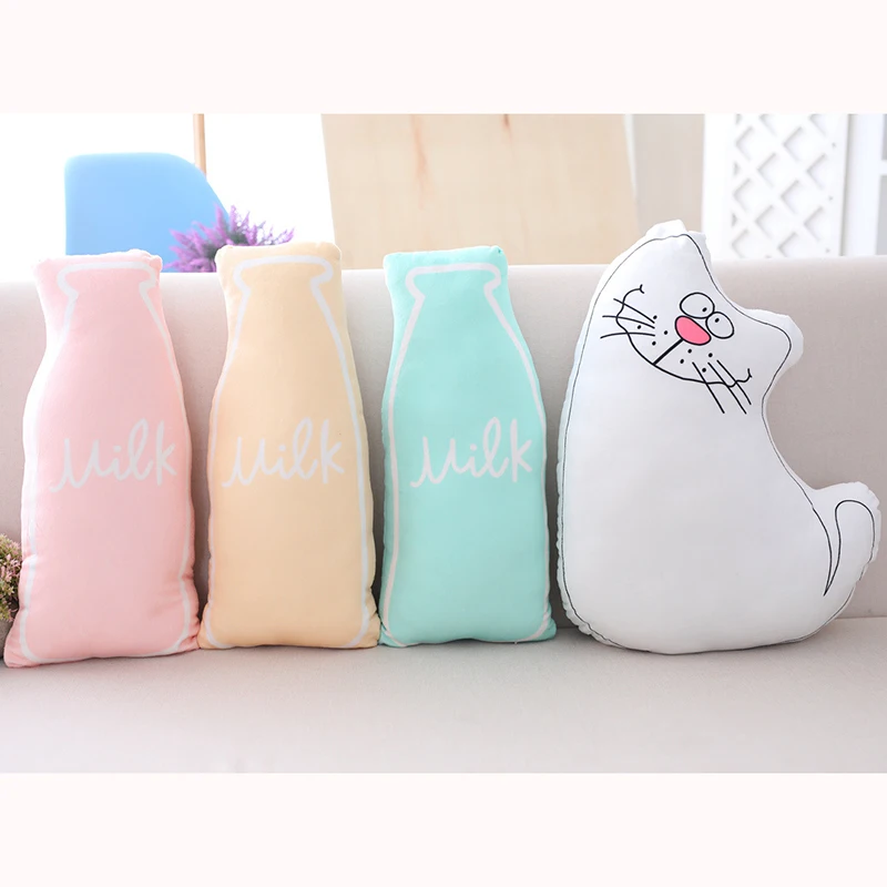 New Arrival Quality Milk Bottle and Cat Soft Pillow Toys Children Sleeping Appease Soothing Baby Toy Huggable Dolls Decor | Игрушки и