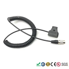 Dispositivos de som 688 664 633 552 Zoom F8 F4 Gravador Espiral Cabo de Alimentação, anton Bauer D-tap para Hirose 4 pinos Plugue Macho Primavera Cabo(China)