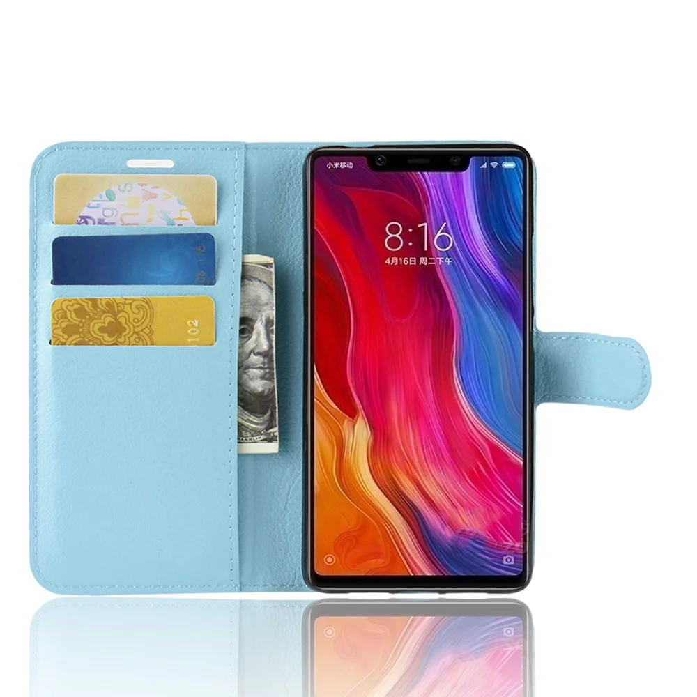 

YINGHUI for Xiaomi Mi 8 SE Case Wallet Style Litchi Texture Flip Leather Case Cover for Xiaomi Mi8 SE 5.88'' With Stand Function