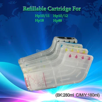 

4 PCS 1 Set Long Refillable ink cartridge for HP10 11 ink refill kit for HP Business Inkjet 1000 1100 d 1100dtn with ARC