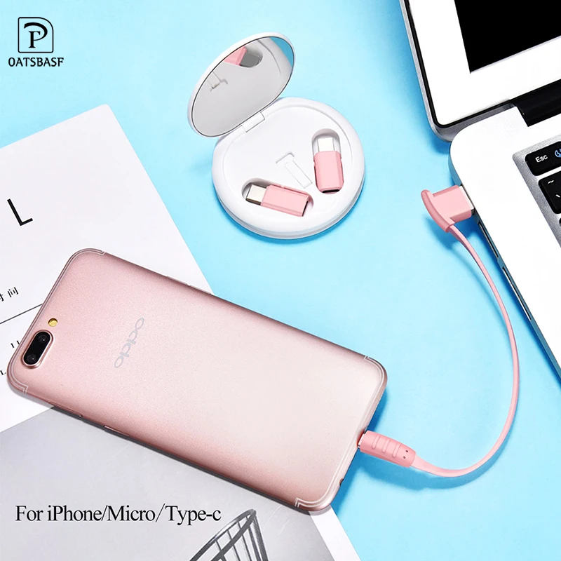 

OATSBASF 3 in 1 micro usb cable Type C for iPhone XR XS Max X 8 Plus redmi USB Cable fast Charger for Xiaomi samsung usb cable