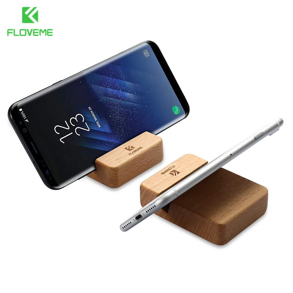 FLOVEME Telefon Halter Stehen Buche Holz Für iPhone 11 Pro Max X XR 7 8 Plus Holz Handy Stehen schr