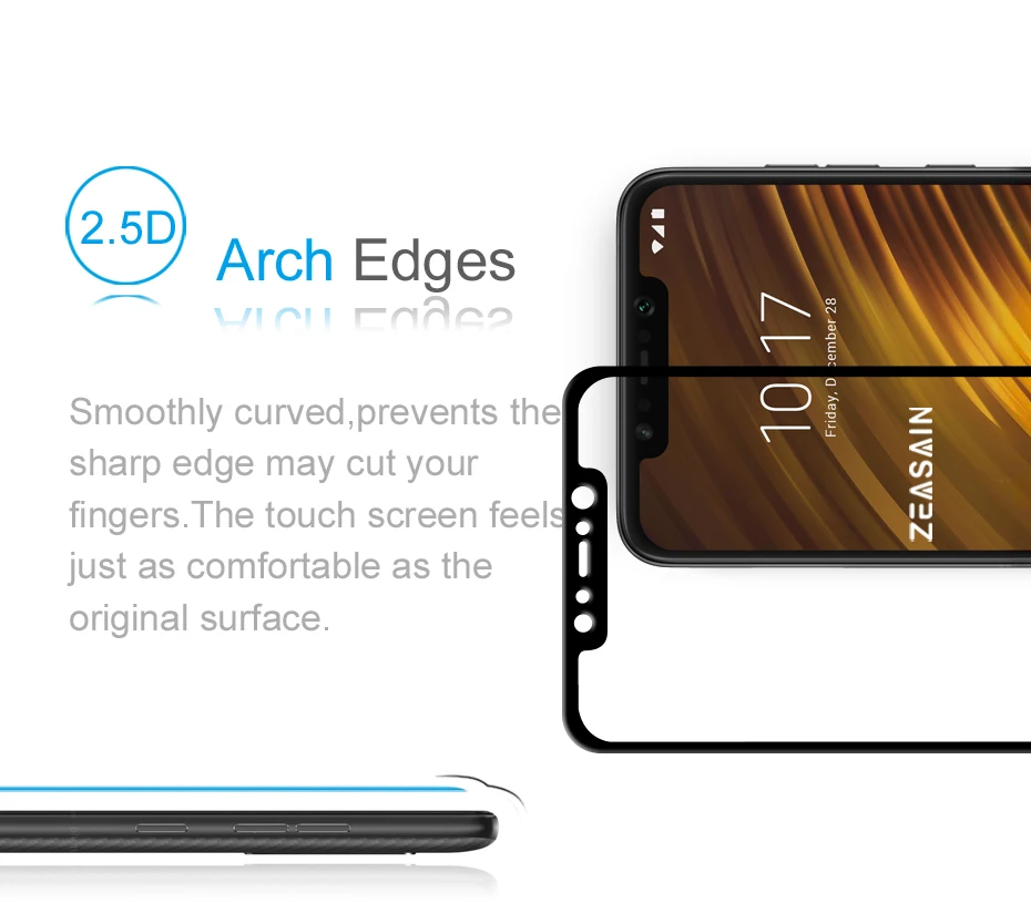 Original ZEASAIN 9H Tempered Glass for Xiaomi PocoPhone F1 Poco F1 Screen Protector 2.5D HD Clarity Toughened Safety Glass Film (9)