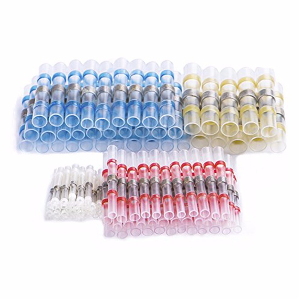 100pcs Waterproof Tin Solder Seal Electrical Connectors Heat Shrink Butt Connectors Waterproof Wire Connectors Awg 26 To10 - Connectors