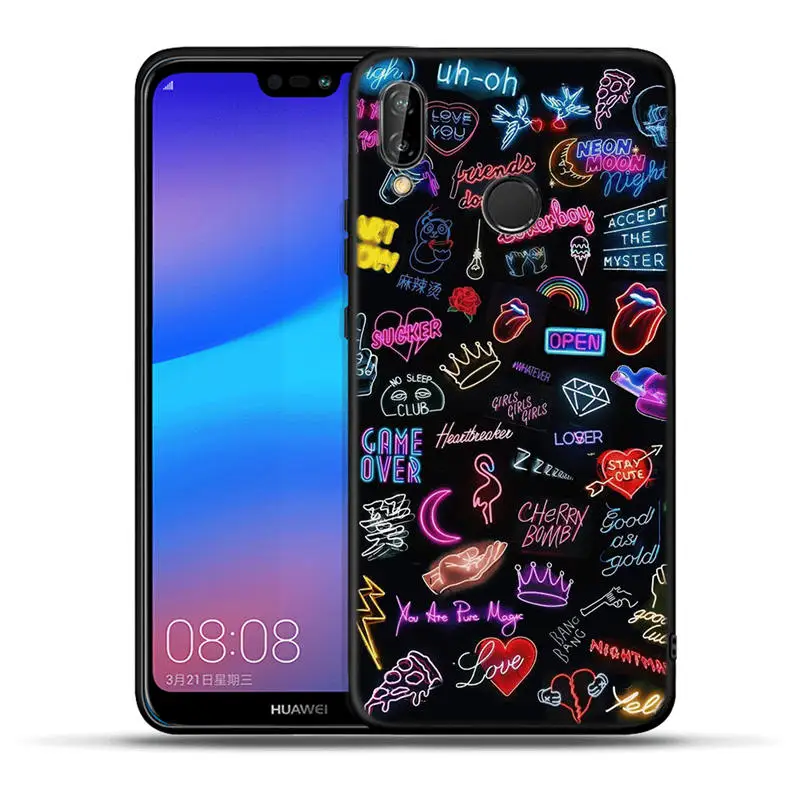 Чехол для телефона с узором для huawei mate 20 10 P30 P20 P10 P9 P8 Lite Pro P Smart Черный силиконовый чехол s Coque Fundas