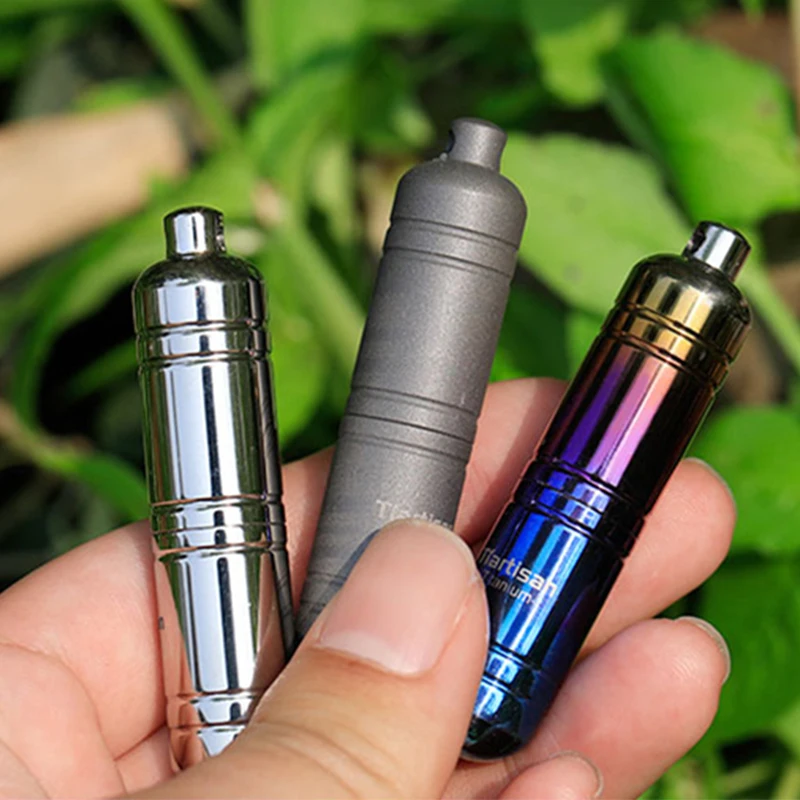 

1pcs Mini Waterproof Titanium Pill Box Pill Holder For Capsule Light Weight 15g Non Allergenic Portable Outdoor 3 Colors Ta6115