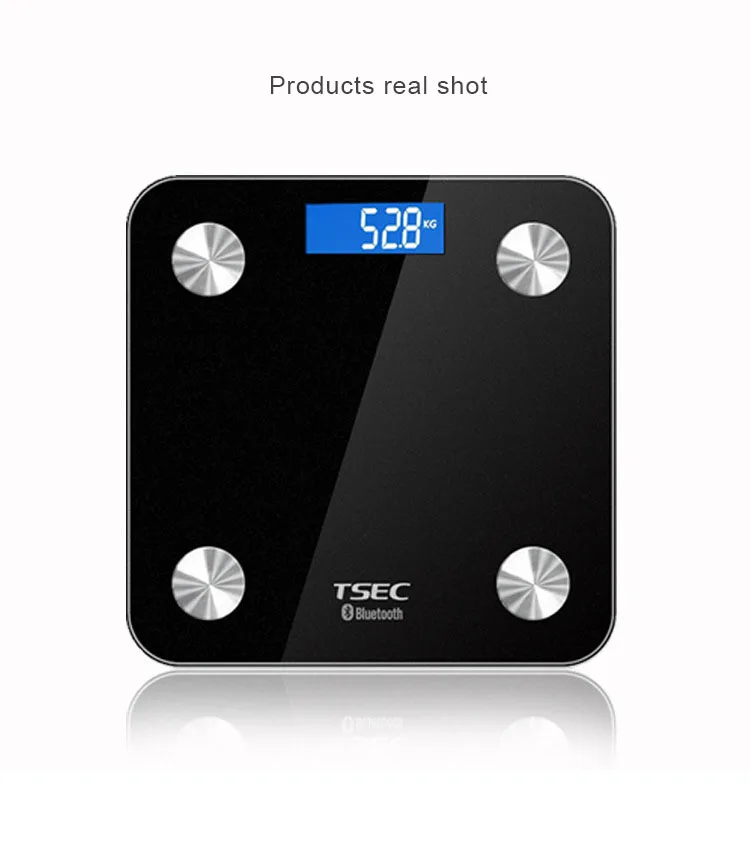 TS-8028 Bluetooth 4.0 LCD Battery Smart App Body Fat Scales Weight Data Analysis Weight Tools