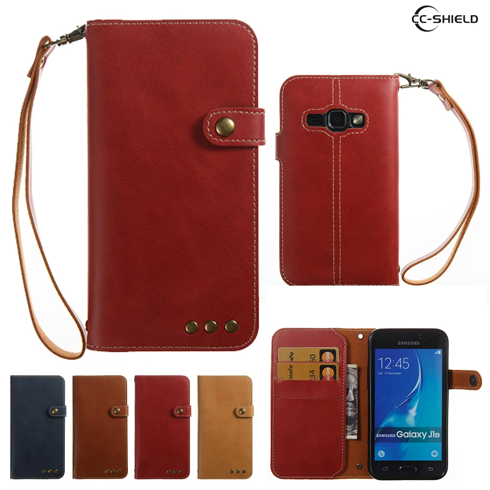 Case for Samsung Galaxy J1 2016 J120FN J120H Bracket Flip Wallet Card Slot PU leather case for SM-J120FN SM-J120H SM-J120F Bag