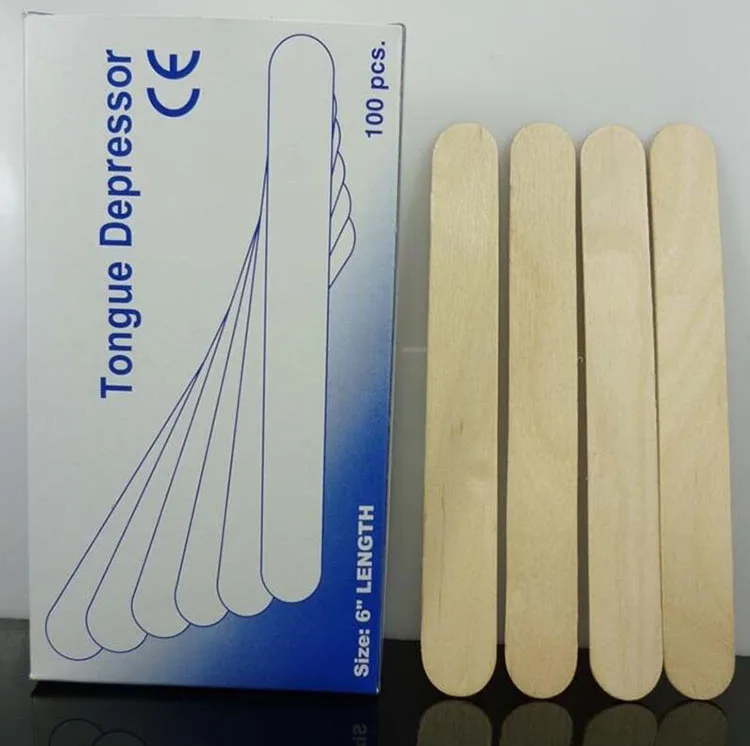 Disposable Wooden Tongue Depressor Sticks 100 pcs/Box Waxing Spatula