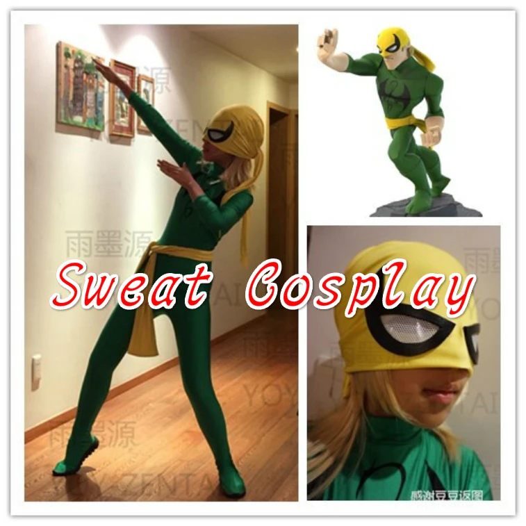 High Quality Custom Made Super Hero Iron Fist Adult Men Halloween