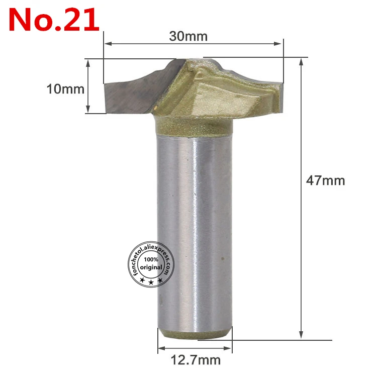 12.7mm Shank-1PCS,cnc solid carbide engraving woodworking router bit,trimmer wood milling cutter,Cabinet door lace knife - Длина режущей кромки: No.21