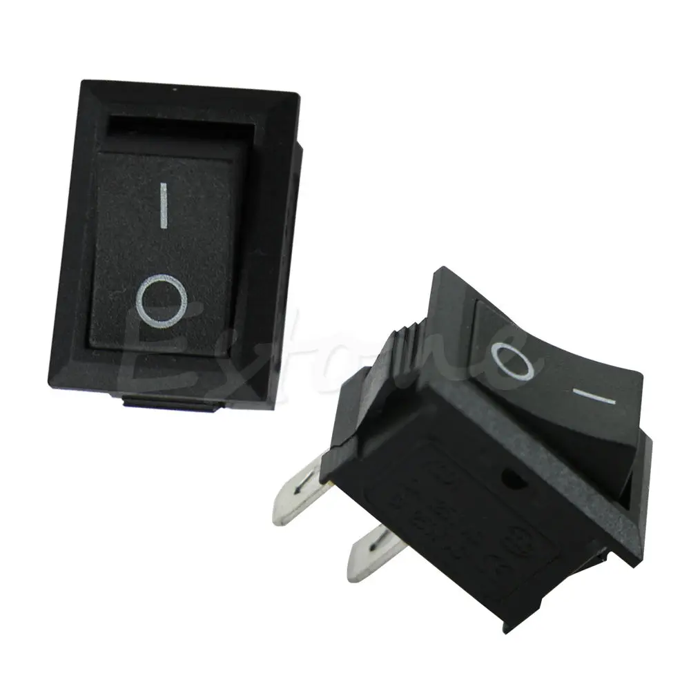 

Black White On/Off Rectangle Rocker Switch Car Boat Button KCD1-2Pin 250V 3A New