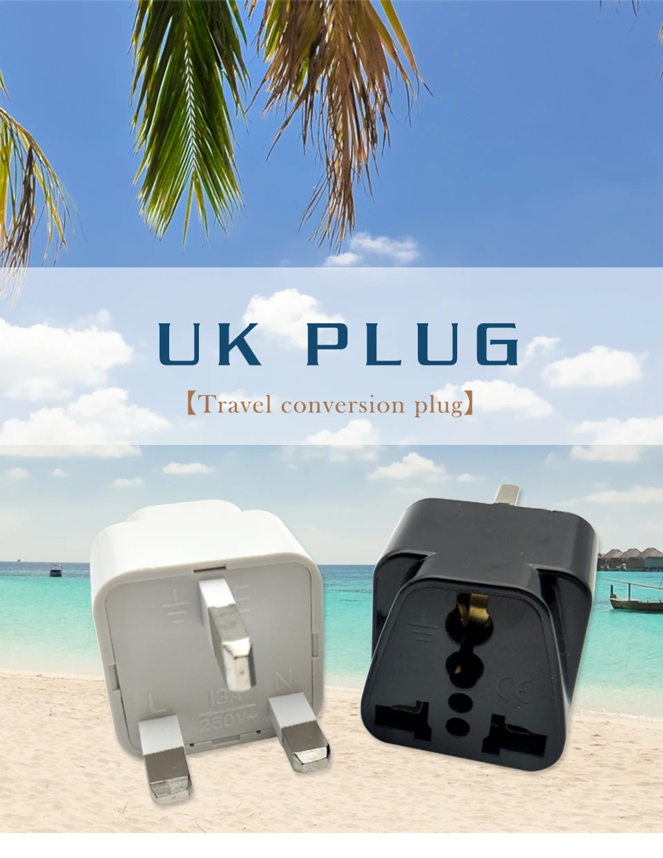 Multifunctional Universal EU US AU to UK Plugs Adapter EUR to UK Electrical  Power Converter Plug 3 Pin Socket Travel Adaptor (1)