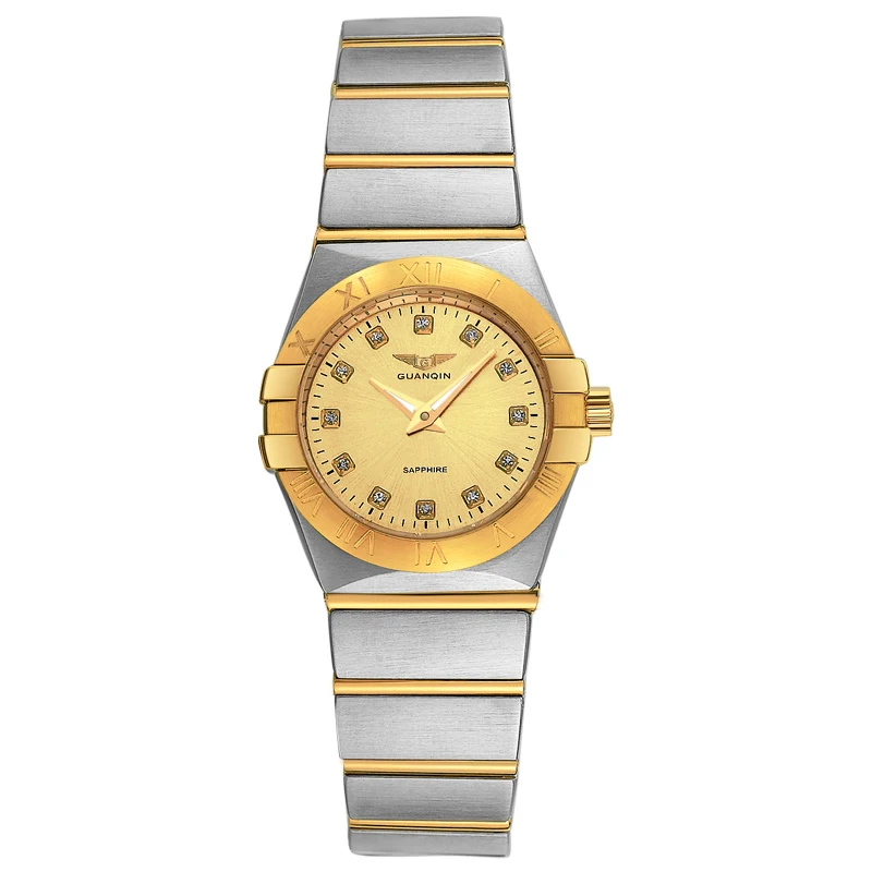 

GUANQIN GQ00896 constellation series import quartz Top luxury brands golden watches Lovers relogio feminino
