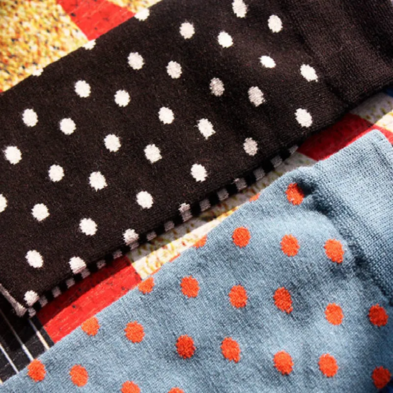 Мужские носки в горошек и полоску из чесаного хлопка|socks dress|happy sockscombed cotton |