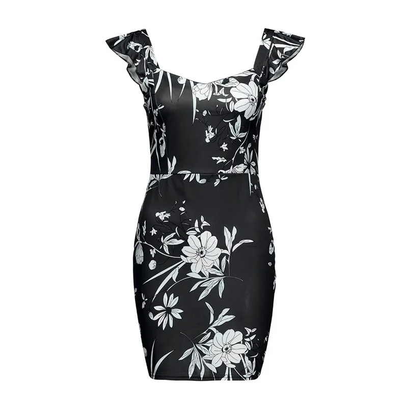 Fashion Women Summer Sleeveless Printed Elastic Waist Casual Beach Party Mini Dress vestidos largos cortos mujer H13 (11)