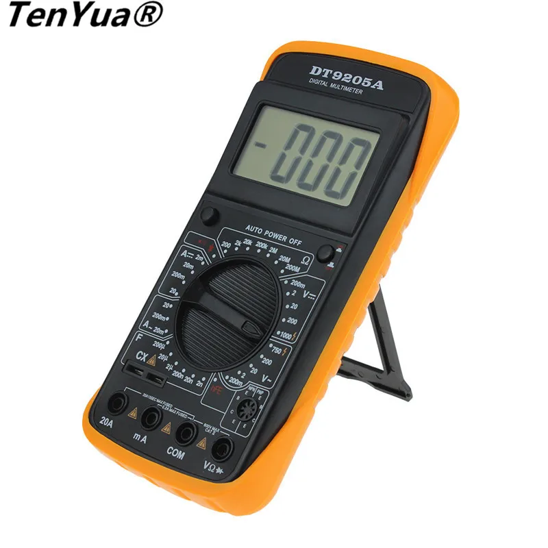 

TenYua DT9205A AC DC LCD Digital Multimeter Electric Handheld Ammeter Voltmeter Professional Resistance hFE Tester