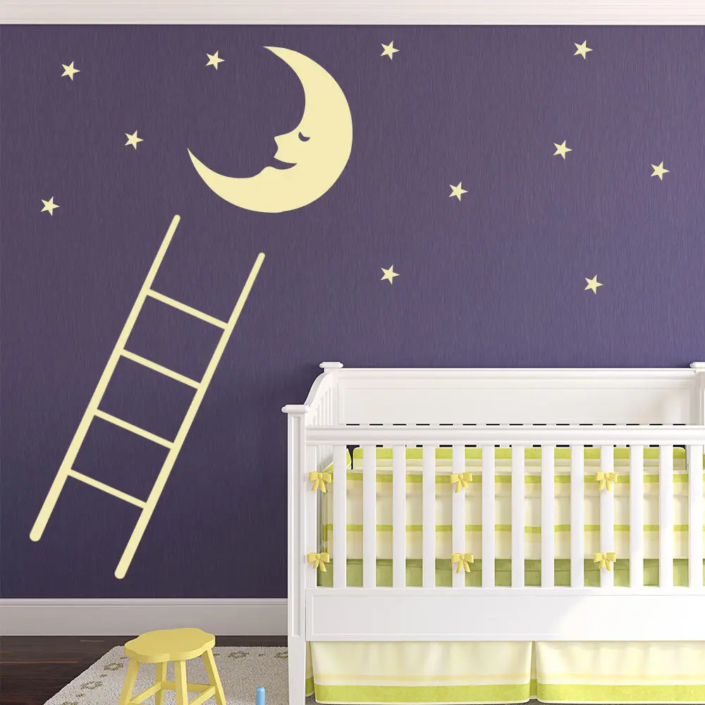moon set stars wall stickers artistic design wall decal kids nursery home decor perfect quality wallpaper - Artistic Wall Design moon set stars wall stickers artistic design wall decal kids nursery home decor perfect quality wallpaper - Artistic Wall Design