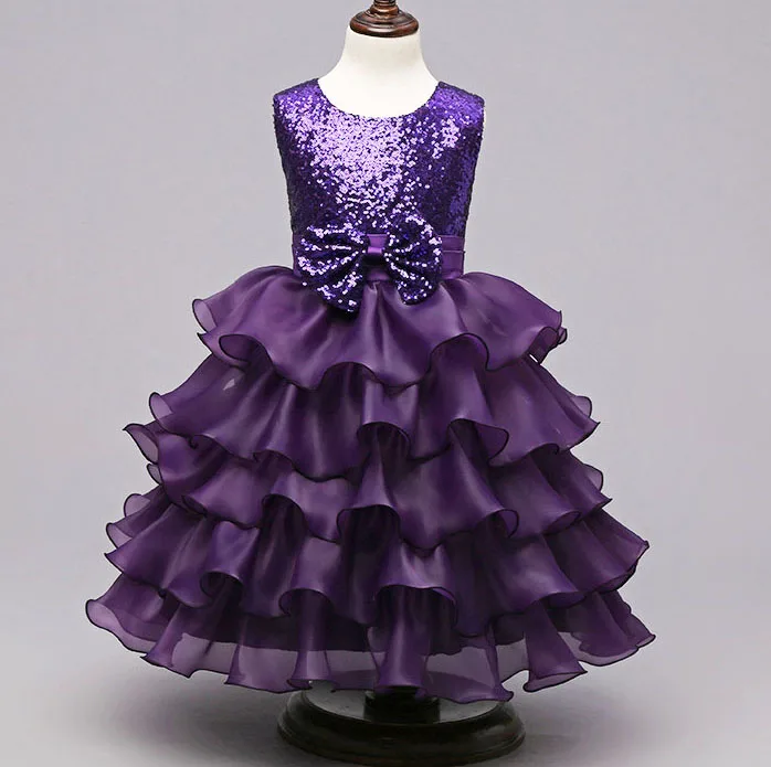Girls kids frocks Bling Glitter Sequined Bridesmaid Wedding Birthday Party font b Dresses b font Tutu
