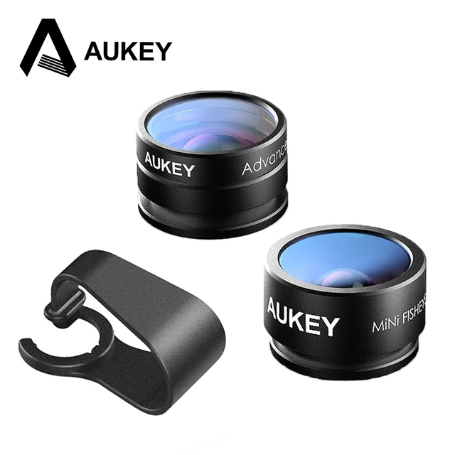 Cheap AUKEY Fish eye Lens Mini Optic Clip-on Cell Phone Camera Lenses Kit , 160 Degree Fisheye Lens + 20x Macro Lens For Mobile Phones Cheap AUKEY Fish eye Lens Mini Optic Clip-on Cell Phone Camera Lenses Kit , 160 Degree Fisheye Lens + 20x Macro Lens For Mobile Phones