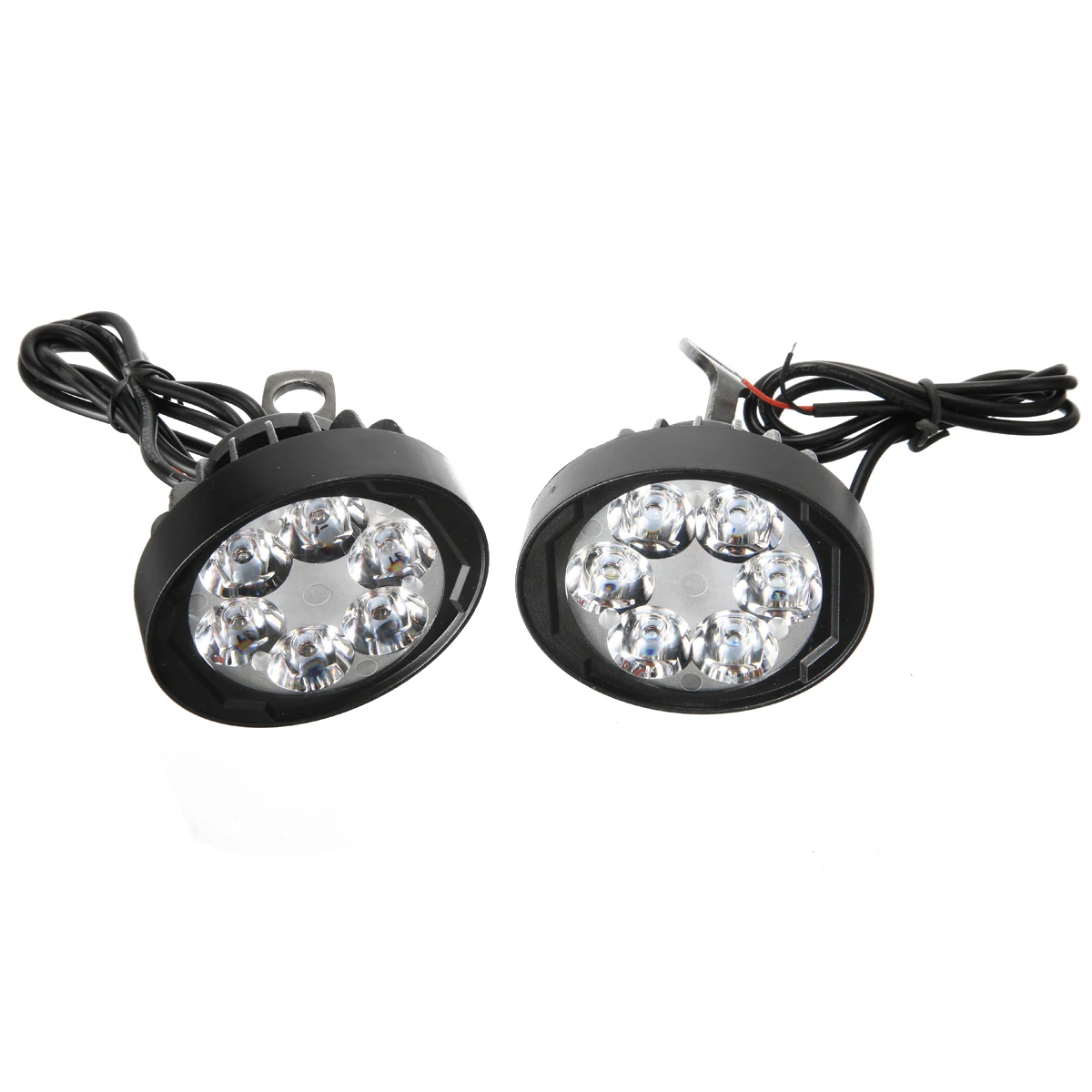 2PCS 24W 6LED Motorcycle Spot Fog Light 300LM Headlight Waterproof Front Head Assist Lamp For Universal ATM Dirt Bike Scooter