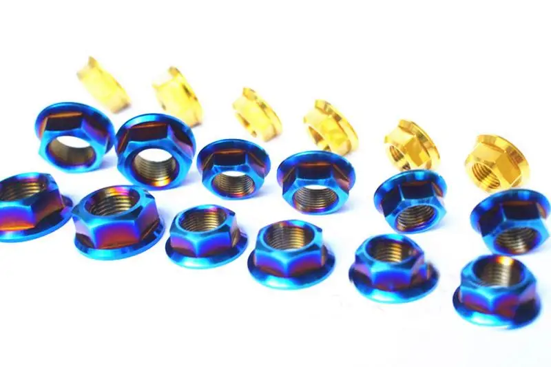 

M8/10/12/14/16/18 GR5 Titanium Flange Hex Nut For Motorcycle Centre Shaft