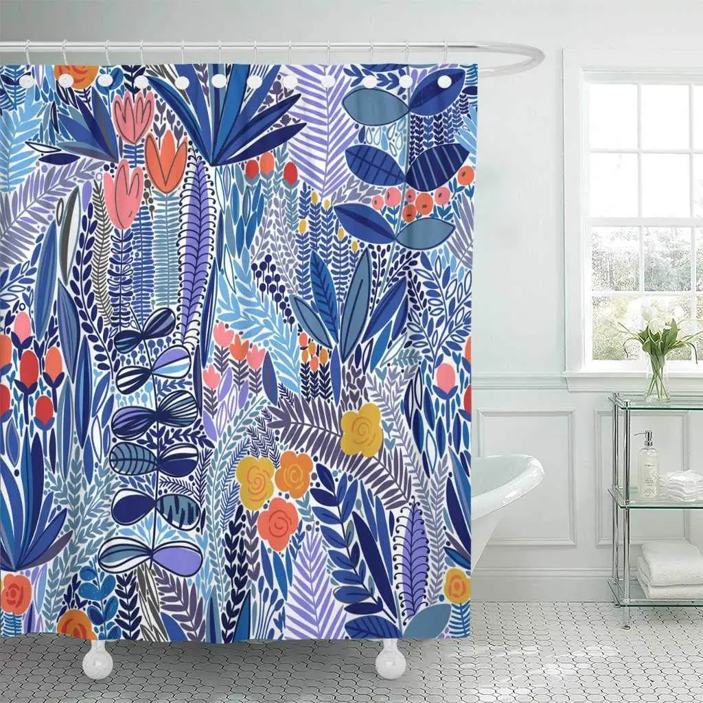 Shower Curtains Bathroom Curtain Green Vintage Tropical