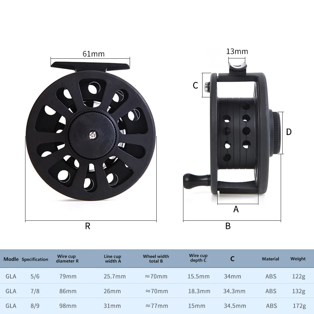 Fly Fishing Reel 5/6 7/8 8/9 Series High Strength Raft Fishing Wheel 79mm-98mm Left and Right Hand Changed Bait Fishing Reel Fly